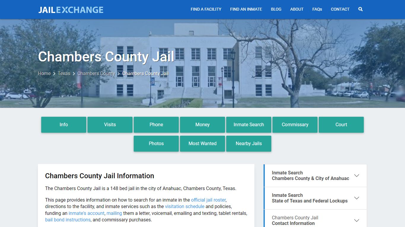 Chambers County Jail, TX Inmate Search, Information